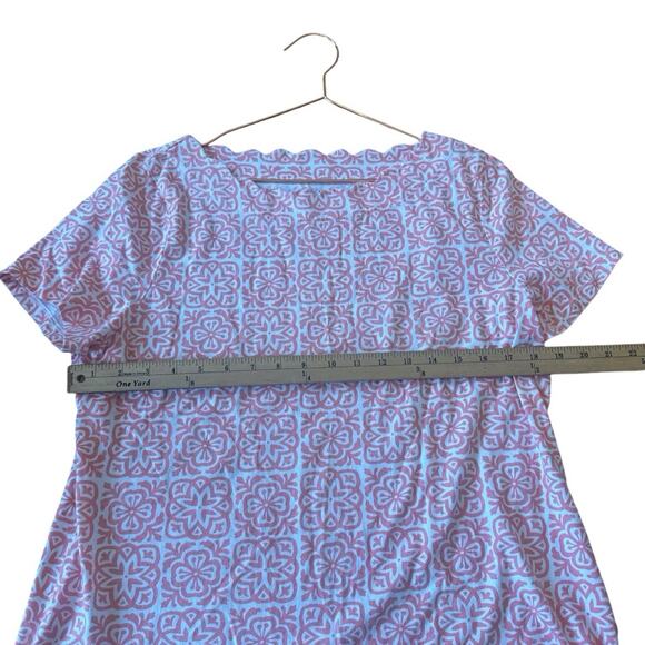 Talbots scalloped neck Cotton Short Sleeved Top Size large - Picture 6 of 6